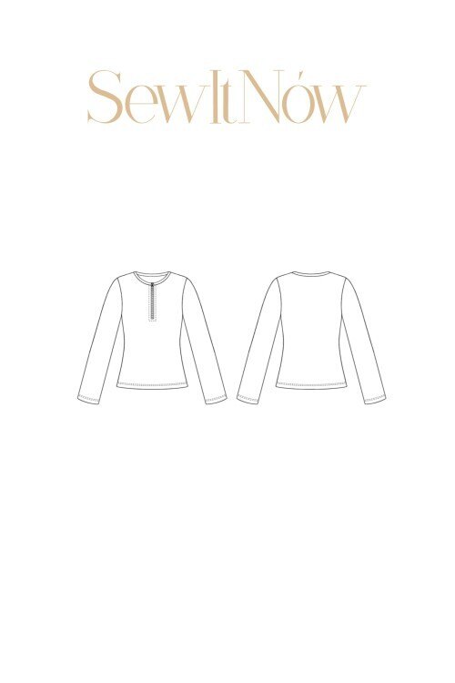 Лонгслив Ирика — выкройка бренда SewItNow, технический рисунок