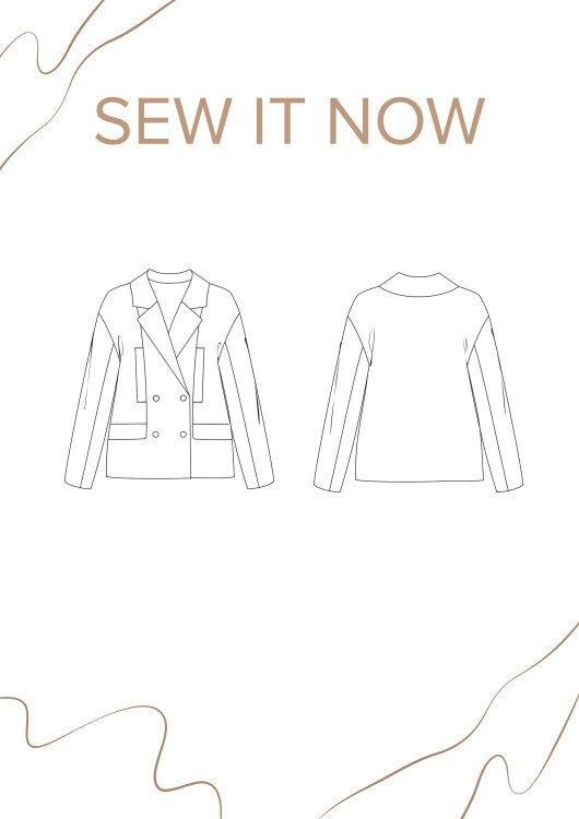 Пальто Портленд — выкройка бренда SewItNow, технический рисунок