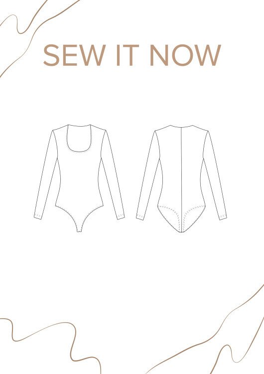 Боди Клэр — выкройка бренда SewItNow, технический рисунок