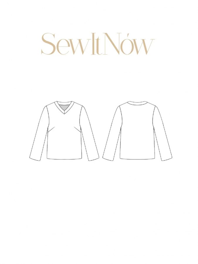 Джемпер Пейс — выкройка бренда SewItNow, технический рисунок