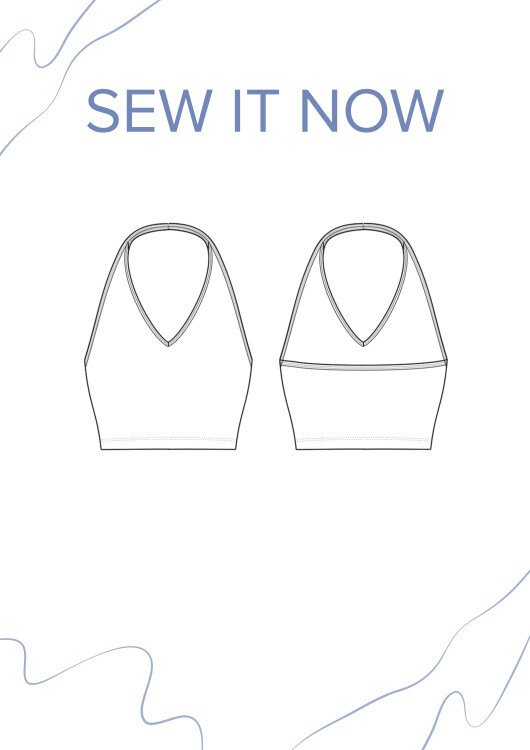 Топ Мехико — выкройка бренда SewItNow, технический рисунок