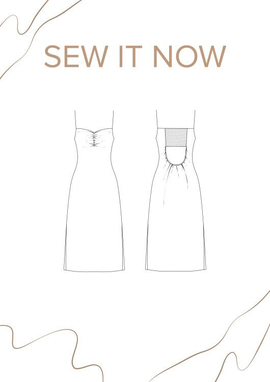 Платье Сима — выкройка бренда SewItNow, технический рисунок