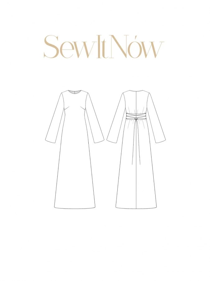 Платье Эми — выкройка бренда SewItNow, технический рисунок