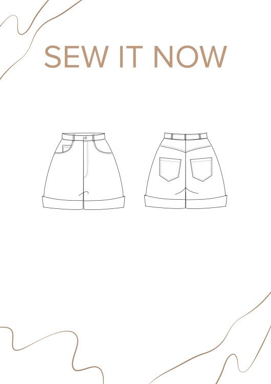 Шорты Тони — выкройка бренда SewItNow, технический рисунок