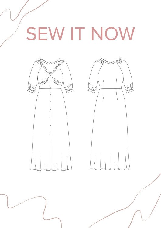 Платье Санторини — выкройка бренда SewItNow, технический рисунок