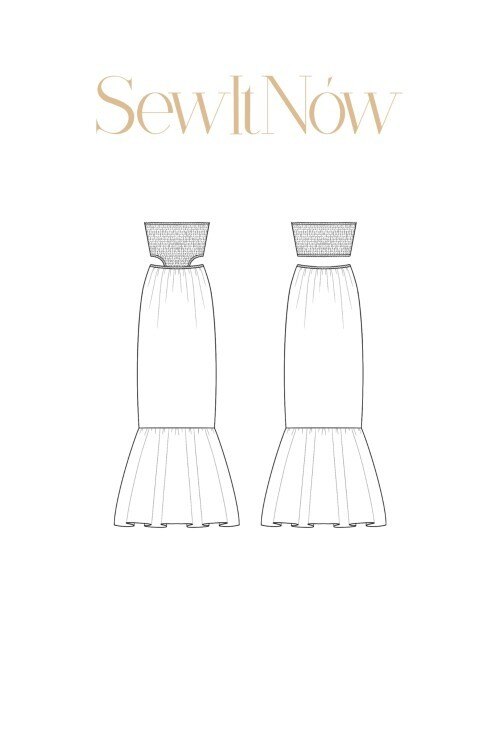 Платье Грейп — выкройка бренда SewItNow, технический рисунок