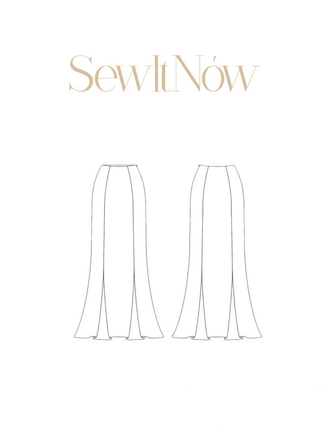 Юбка Шебу — выкройка бренда SewItNow, технический рисунок