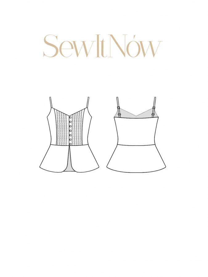 Топ Нола — выкройка бренда SewItNow, технический рисунок
