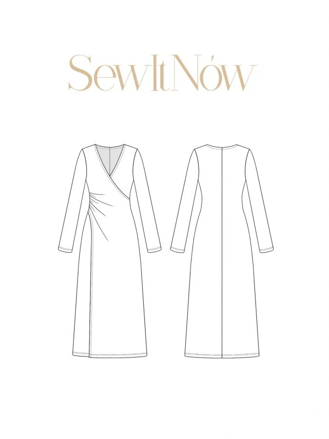Платье Гвета — выкройка бренда SewItNow, технический рисунок