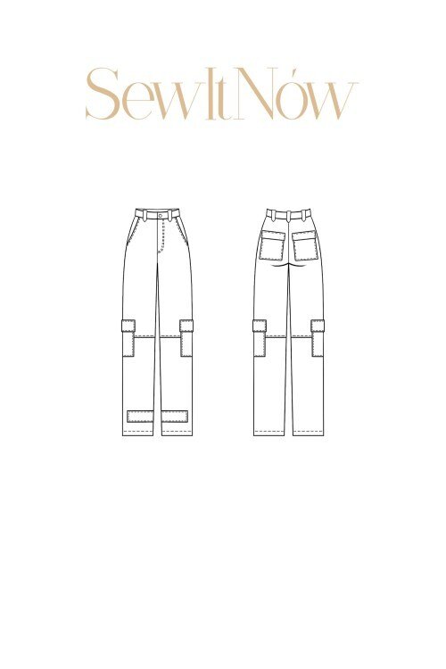Брюки Колби — выкройка бренда SewItNow, технический рисунок