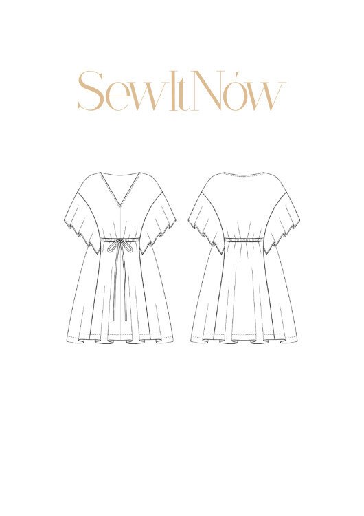 Платье Элси — выкройка бренда SewItNow, технический рисунок