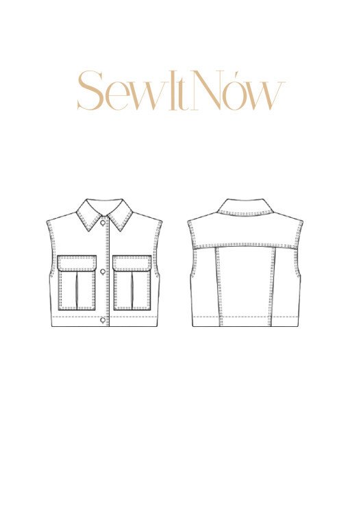 Жилет Анри — выкройка бренда SewItNow, технический рисунок