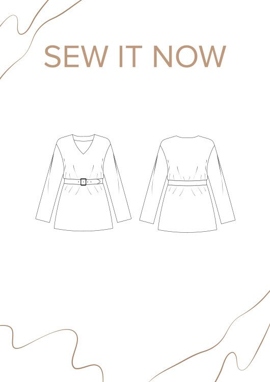 Блуза Джена — выкройка бренда SewItNow, технический рисунок