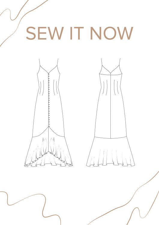 Платье Руан — выкройка бренда SewItNow, технический рисунок