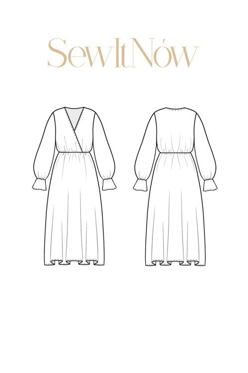 Платье Лиди — выкройка бренда SewItNow, технический рисунок