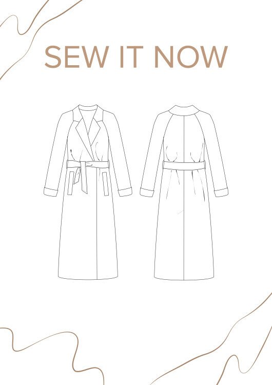 Пальто Хейли — выкройка бренда SewItNow, технический рисунок