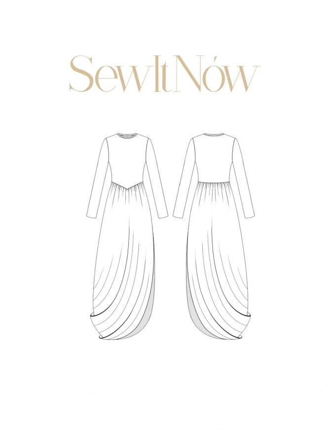 Платье Дафна — выкройка бренда SewItNow, технический рисунок