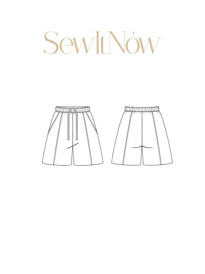 Шорты Тоди — выкройка бренда SewItNow, технический рисунок