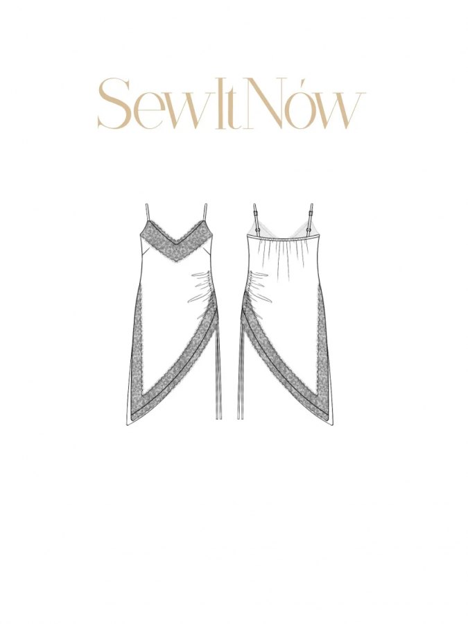 Топ Тьер — выкройка бренда SewItNow, технический рисунок
