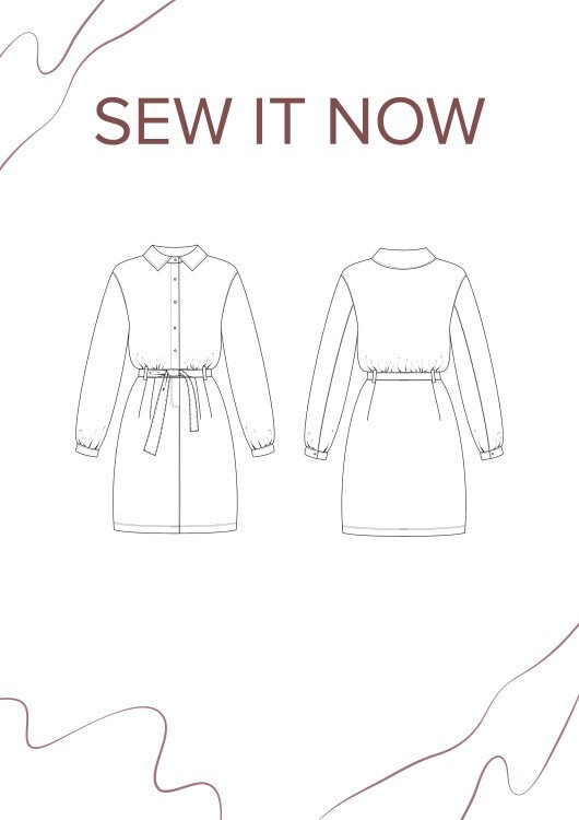 Платье Одли — выкройка бренда SewItNow, технический рисунок