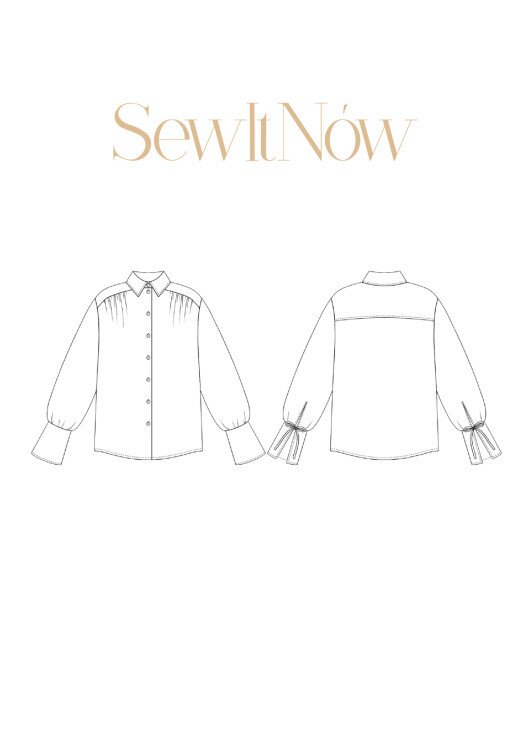 Рубашка Мэрлин — выкройка бренда SewItNow, технический рисунок