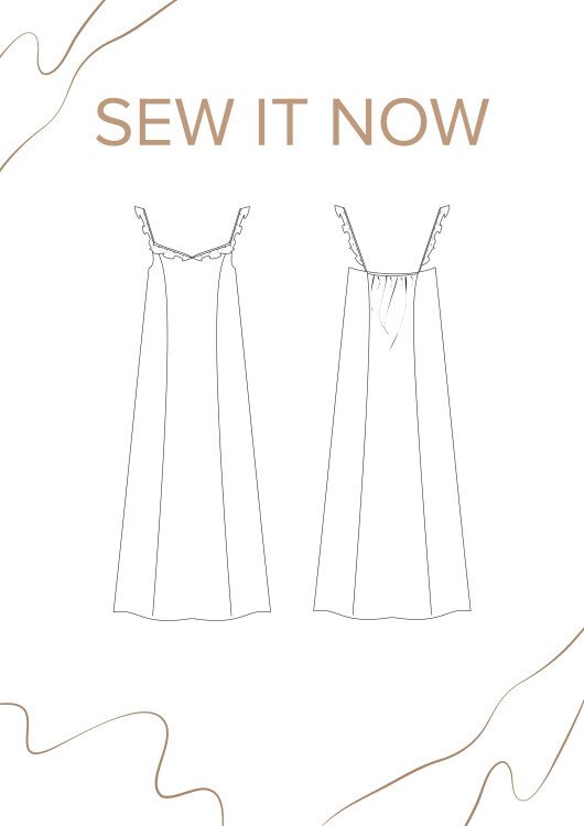 Платье Фрей — выкройка бренда SewItNow, технический рисунок