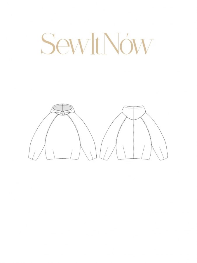 Свитшот Окси — выкройка бренда SewItNow, технический рисунок