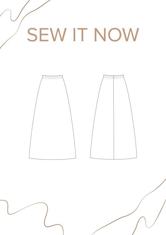 Юбка Велта — выкройка бренда SewItNow, технический рисунок