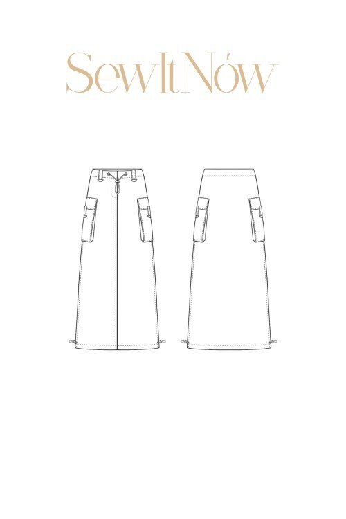 Юбка Мэдли — выкройка бренда SewItNow, технический рисунок