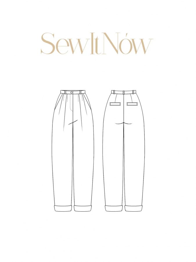 Брюки Лоиц — выкройка бренда SewItNow, технический рисунок