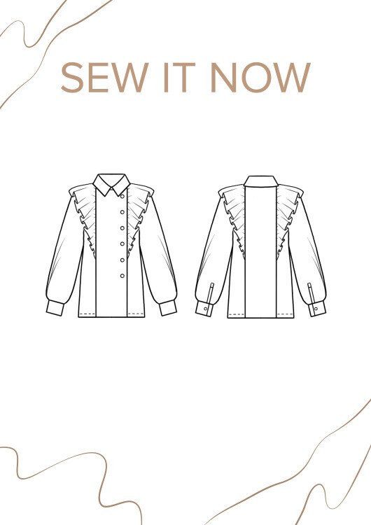 Блуза Лир — выкройка бренда SewItNow, технический рисунок