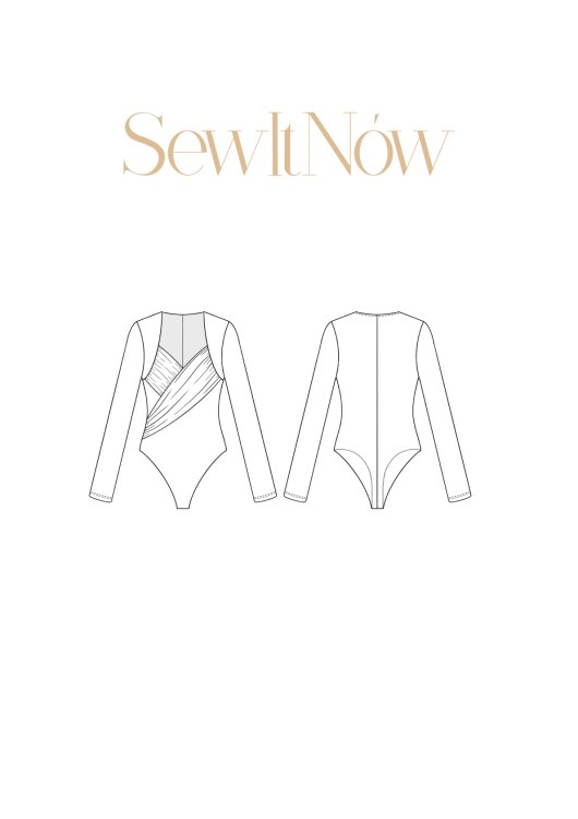 Боди Мэй — выкройка бренда SewItNow, технический рисунок