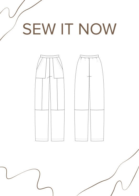Брюки Алвин — выкройка бренда SewItNow, технический рисунок