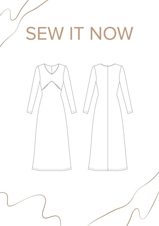 Платье Марбл — выкройка бренда SewItNow, технический рисунок