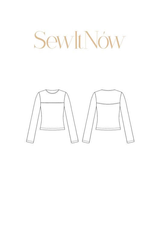 Лонгслив Муар — выкройка бренда SewItNow, технический рисунок