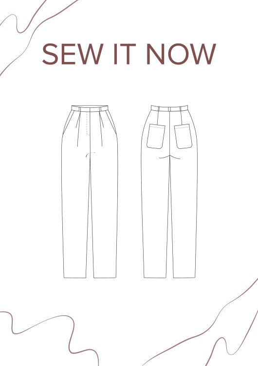 Брюки Берн — выкройка бренда SewItNow, технический рисунок