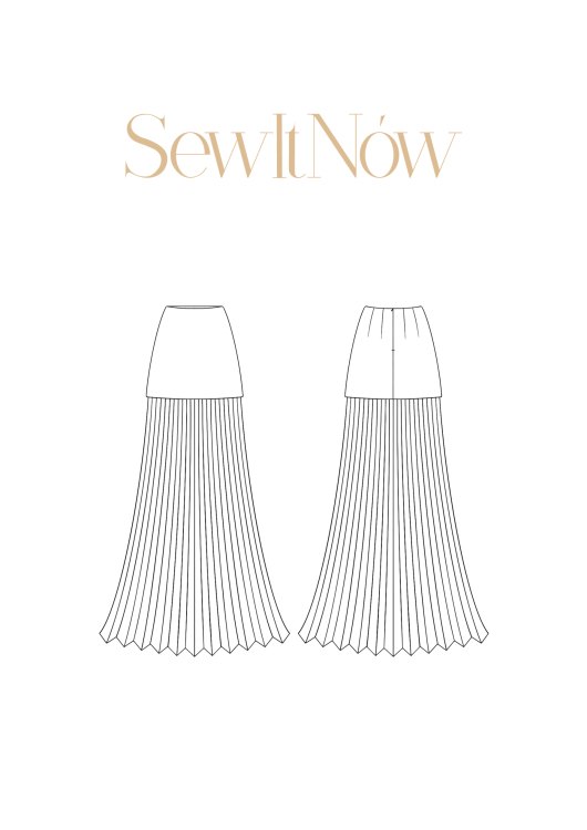 Юбка Франсис — выкройка бренда SewItNow, технический рисунок