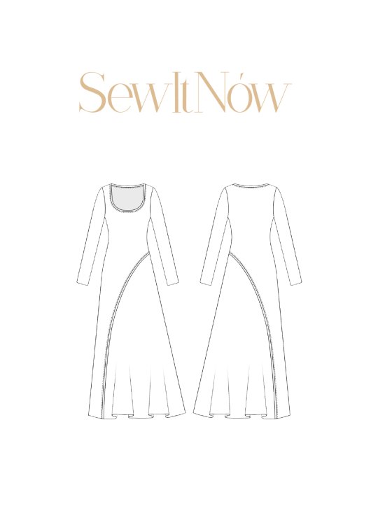 Платье Кэнди — выкройка бренда SewItNow, технический рисунок