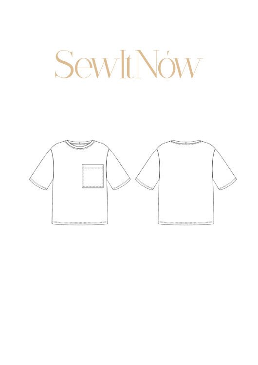 Футболка Эрли — выкройка бренда SewItNow, технический рисунок