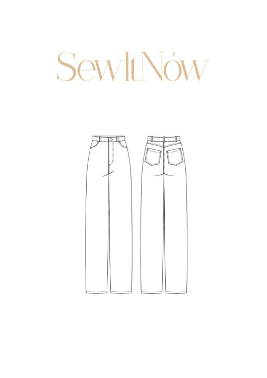 Джинсы Станли — выкройка бренда SewItNow, технический рисунок