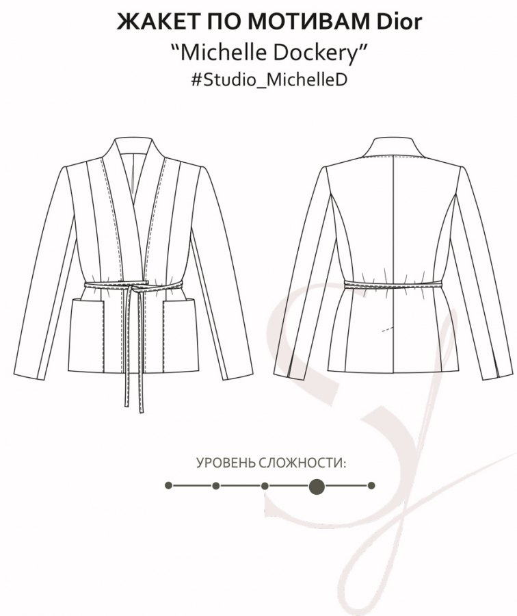 Жакет Michelle D / Мишель Д — выкройка бренда Studio Yusupova, технический рисунок