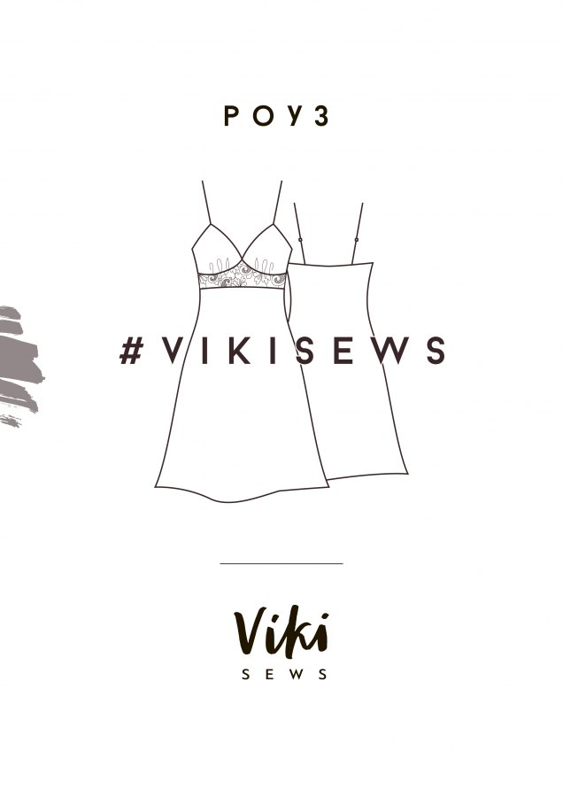 Комбинация Роуз — выкройка бренда Vikisews, технический рисунок