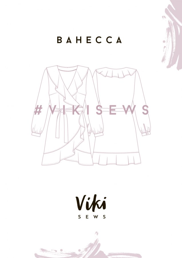Платье Ванесса — выкройка бренда Vikisews, технический рисунок